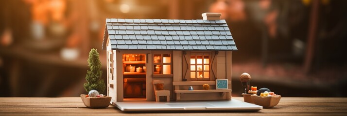 Miniature house model for sale - ideal for office, home, or photography projects