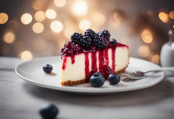 Cheesecake with berries - Powered by Adobe
