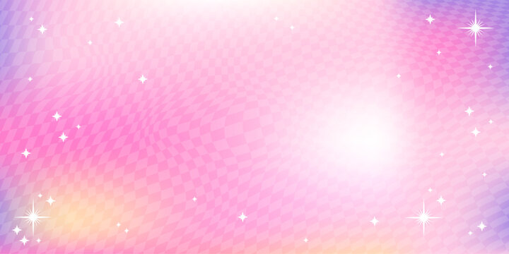 y2k pink neon kawaii background. Soft pastel girly graphic illustration with stars. Can be used as wallpaper.