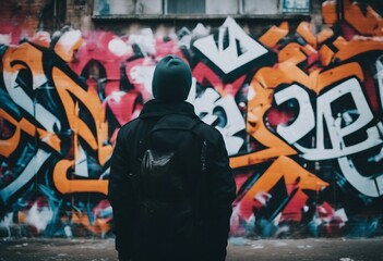 Person with graffiti