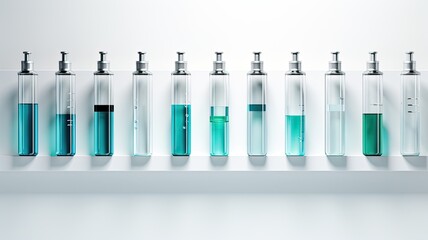a group of vaccine bottles arranged neatly, conveying the significance of vaccination and healthcare.