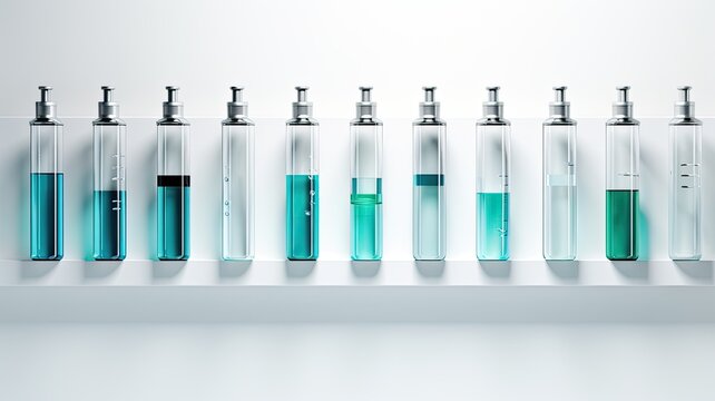 a group of vaccine bottles arranged neatly, conveying the significance of vaccination and healthcare.