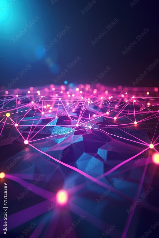 Poster abstract polygonal space low poly dark background with connecting dots and lines. connection structu
