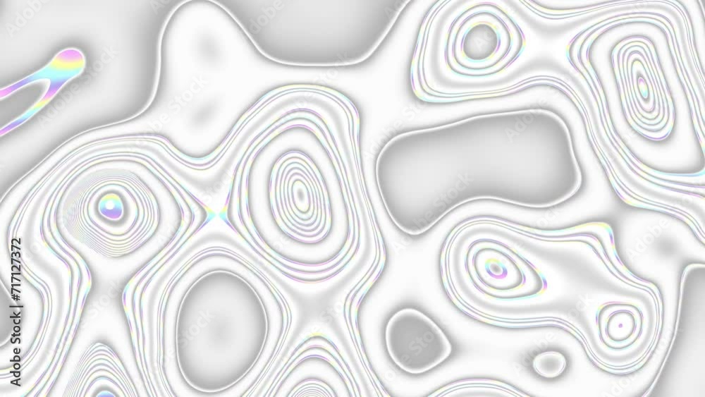 Fototapete distorted neon glowing lines abstract background on gray background. 4k loop. light gray background