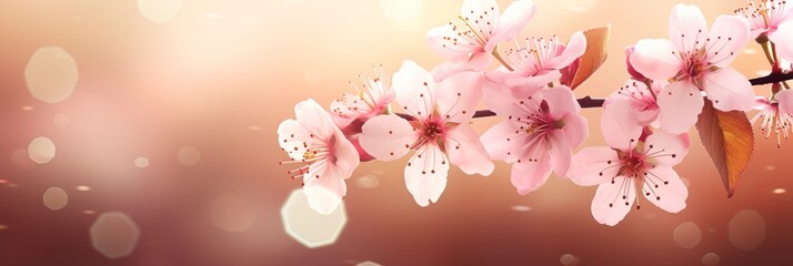 Vibrant cherry blossom sakura background banner for spring celebration and nature-themed designs