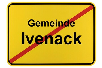 Illustration eines Ortsschildes der Gemeinde Ivenack in Mecklenburg-Vorpommern