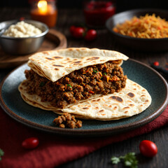 Keema Spiced Paratha Fusion - Flavorful Ground Meat Delight