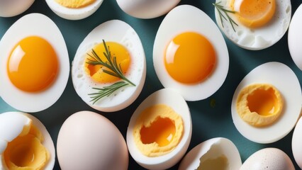 boiled eggs ai generated - obrazy, fototapety, plakaty