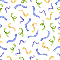 Colorful hand drawn watercolor seamless pattern