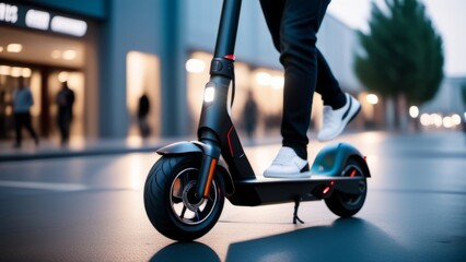 person riding a scooter ai generated