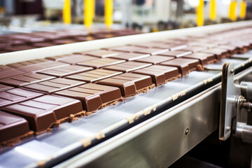 Manufacturing Line of Dark Chocolate Bars