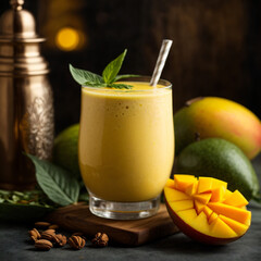 Mango Lassi with Cardamom - Refreshing Indian Yogurt Drink