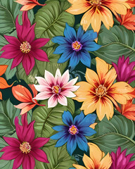 Flower, Plant And Butterfly Pattern