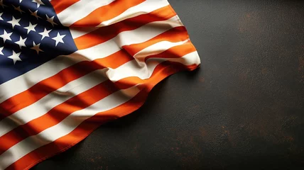 Fotobehang American flag on a textured dark surface © Татьяна Макарова