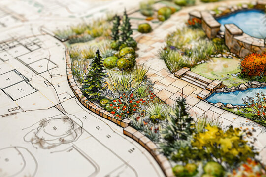 Comprehensive blue prints garden irrigation project featuring meticulous plans for efficient and sustainable watering systems.