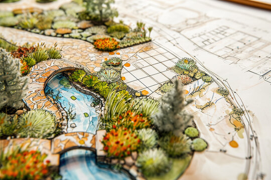 Comprehensive blue prints garden irrigation project featuring meticulous plans for efficient and sustainable watering systems.