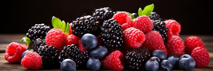 Delightful mixed berry medley - vibrant background for culinary promotions and food bloggers