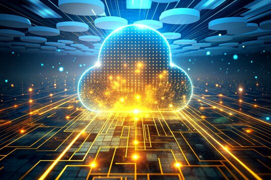 Abstract Illustration of High-Tech Cloud Computing Background
