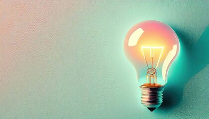 Light Bulb with background and Empty Space for Text