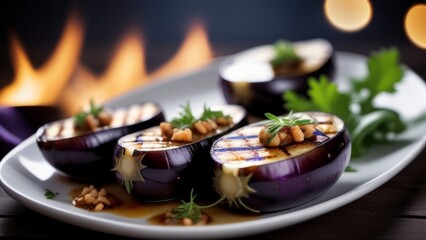 grilled eggplant ai generated