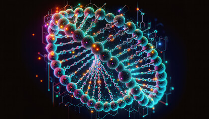 Cyberpunk DNA Model: Futuristic Interpretation