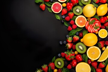 Lemon and Fruits, background, wallpaper, texture.