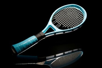 A pickleball racket for playing pickleball against a transparent backdrop. Generative AI