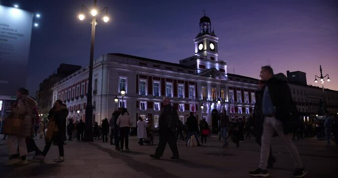 A Timelapse of Puerta del Sol in Madrid, Spain