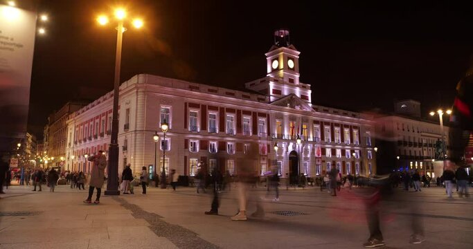 Puerta del Sol Timelapse in Madrid, Spain