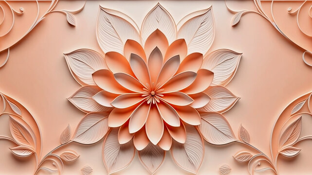 Peach Blossom Symphony: Beautiful Floral Motif in Soft Fuzz Tones