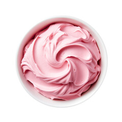 A Bowl of Pink Frosting Isolated on a Transparent Background 