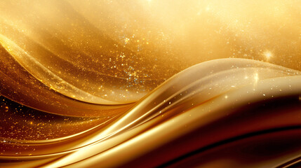 Golden Whirlpool. Golden Wave Splash. Luxury Elegant Wallpaper