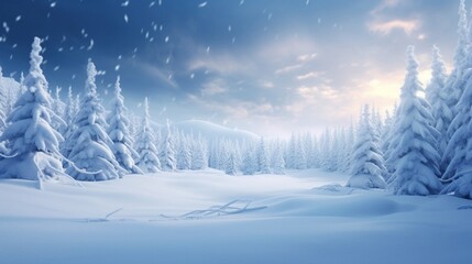 winter landscape with snow