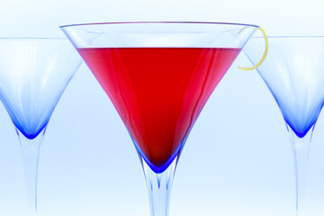 Cosmopolitan cocktail on white background