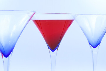 Cosmopolitan cocktail on white background