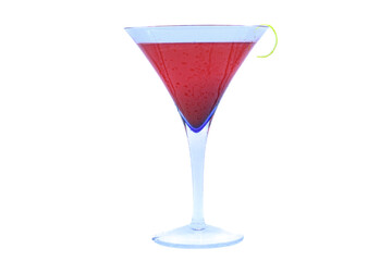 Cosmopolitan cocktail on white background