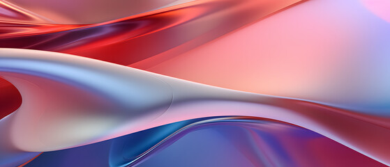 3D holographic waves wallpaper of abstract shapes