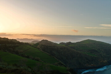 sunrise over the mountains