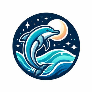 Dolphin logo isolated on white background 