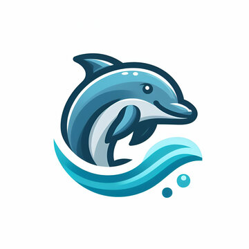 Dolphin logo isolated on white background 
