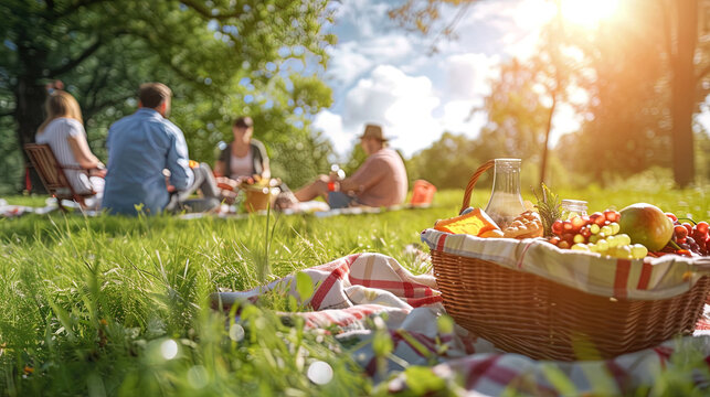 family having picnic in the park