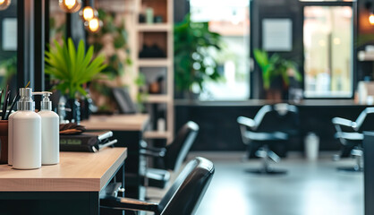 Empty hair salon, workplace