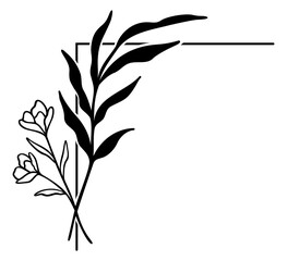 Botanical Corner Border | Elegant Floral Leafy Frame