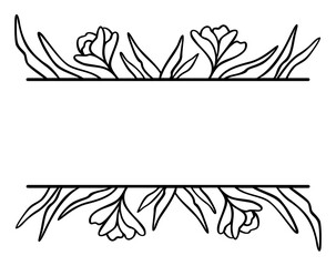 Botanical Title Border | Elegant Leafy Frame