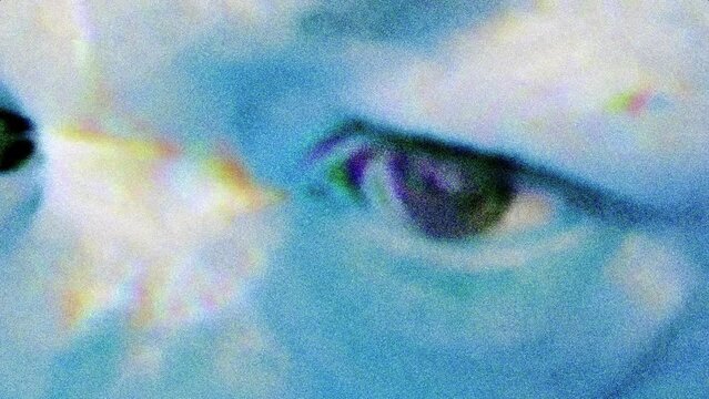 Spooky Human Eye Watching With Glitch Effect