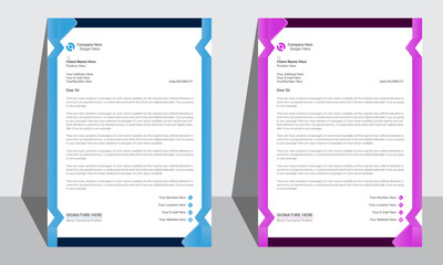 Letterhead design for company and business etc.Letterhead design with two colour variation.