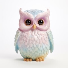 Obraz premium A small pastel-colored owl sits in the center beautiful image Ai generated art