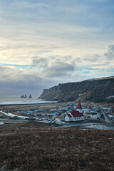 island, vik, Dorf, Kirche,