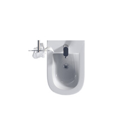 Lavatory pan isolated on a transparent background, bidet, 3D illustration, and CG render