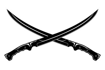 sword on white, Crossed swords isolated on white background design element for logo label badge sign vector illustration